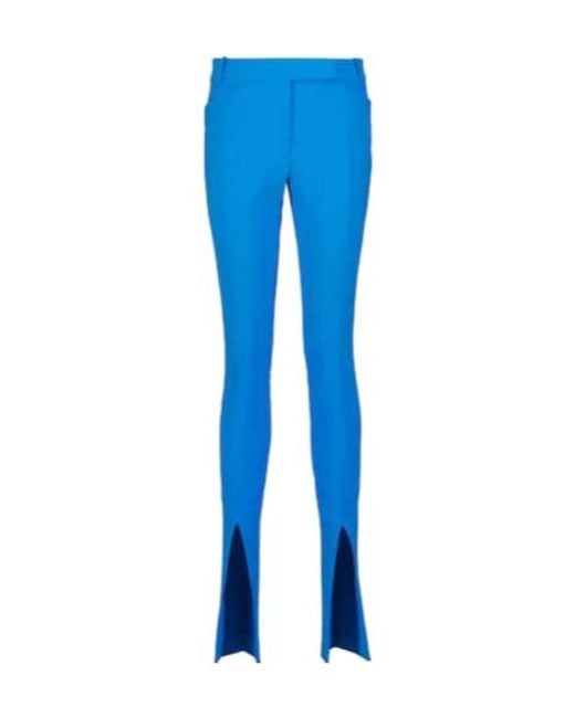 The Attico Blue Freja High-Waisted Tech Crepe Leggings