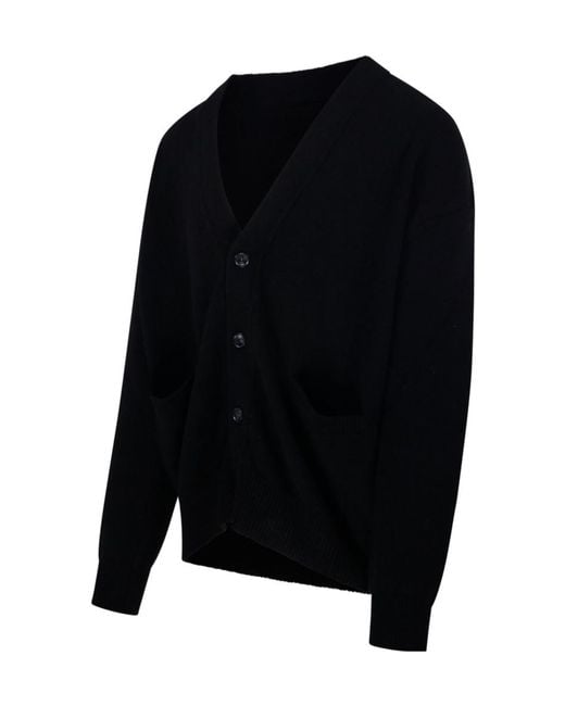 A PAPER KID Black Buttoned Patch-Pocket Cardigan for men