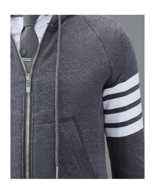 Thom Browne Blue 4-Bar Striped Zipped Jacket for men