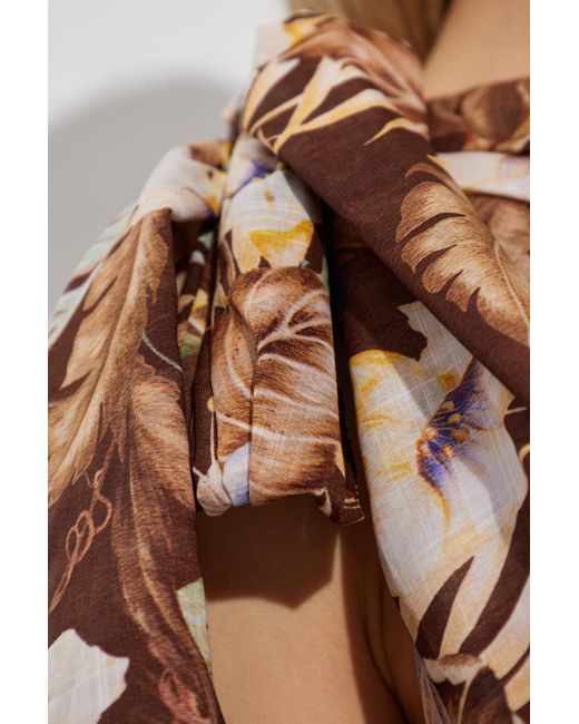 Zimmermann Brown One Shoulder Top