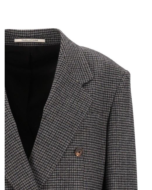 Tagliatore Black Double-Breasted Blazer