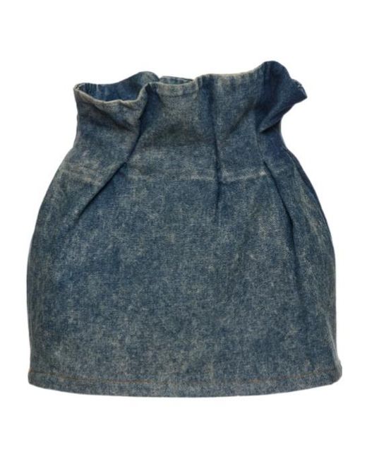 Magda Butrym Blue Pleated Mini Skirt