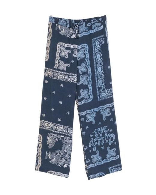 The Attico Blue The Paisley Wide Leg Trousers
