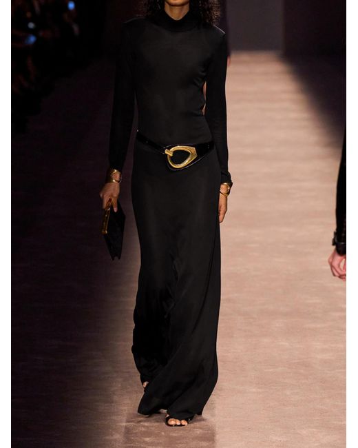 Tom Ford Black High-Necked And Long-Sleeved Dress