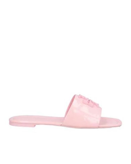 Tory Burch Pink Logo Slippers