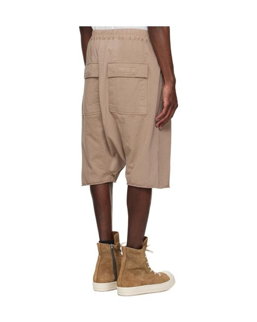 Rick Owens Natural Temple Drawstring Shorts for men