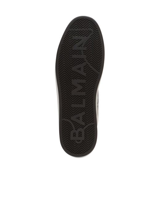 Balmain White B Court Star Printed Mid Top Sneakers for men