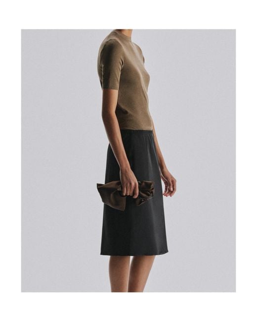 The Row Brown Ozzi Short-Sleeve Knitted Top