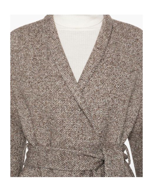 Brunello Cucinelli Brown Wool Blend Padded Coat