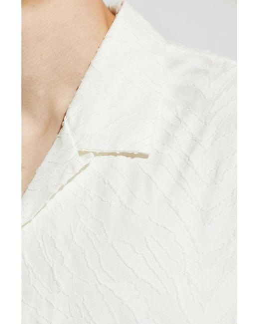 KENZO White Button-Up Short-Sleeved Shirt for men