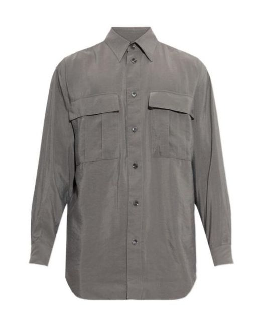Giorgio Armani Gray Oversized Pocket Shirt for men