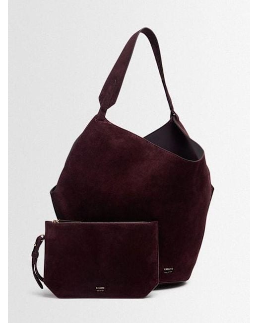 Khaite Purple Double-Handle Shopping Bag