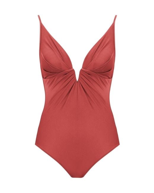 Zimmermann Red Solstice Tuck Plunge 1Pc
