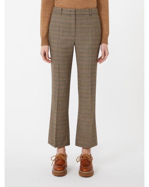 Weekend by Maxmara Gray Checked Tailored Trousers