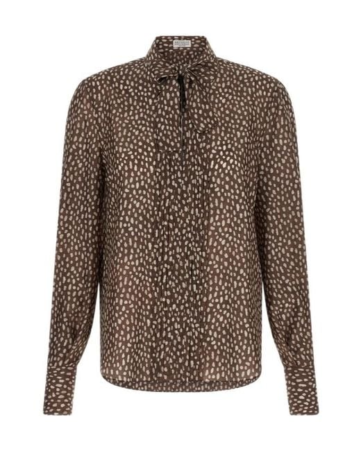 Brunello Cucinelli Brown Long Sleeve Shirt
