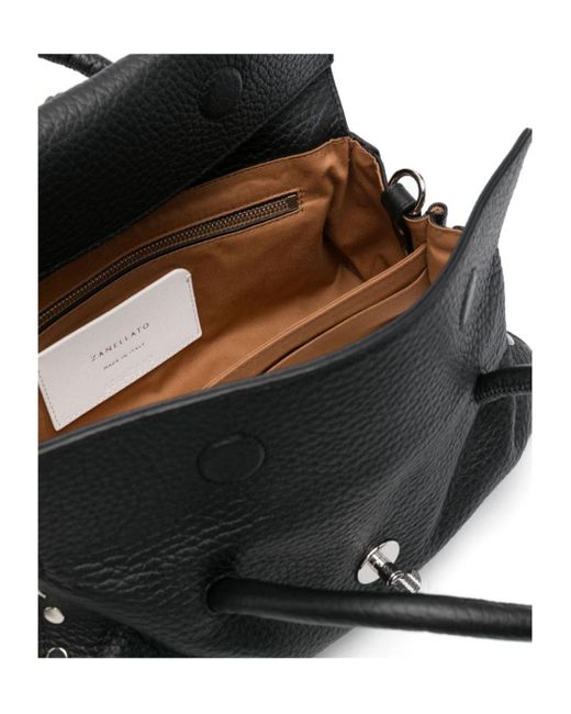 Zanellato Black Dotta Centauro Small Top Handle Bag
