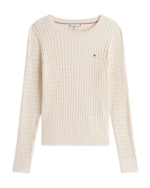 Tommy Hilfiger White Cable-Knit Sweater