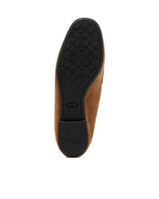 COACH Brown Penny-Strap Loafers