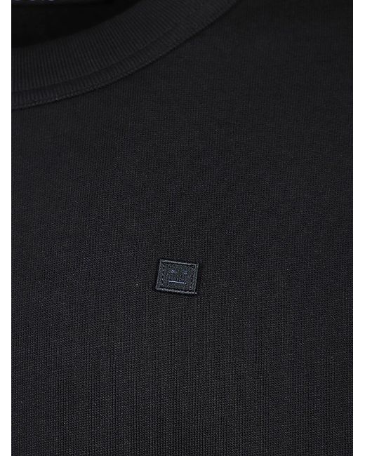 Acne Black Face Logo Patch Jersey Sweatshirt for men