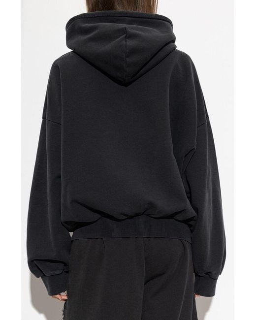 AVAVAV Black Skeleton Print Oversized Hoodie