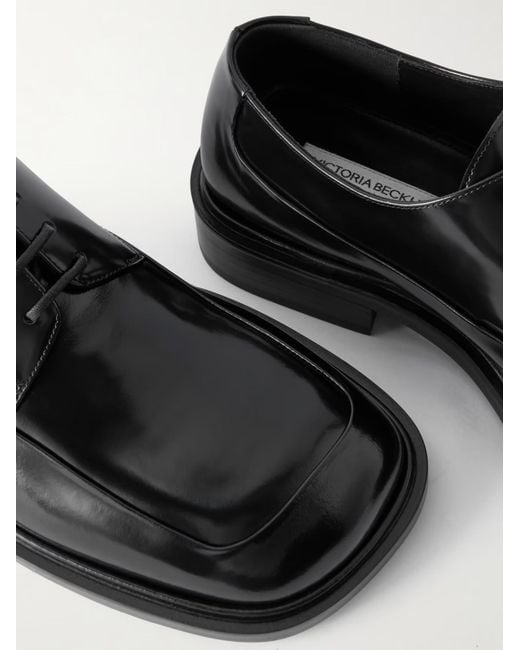 Victoria Beckham Black Square-Toe Brogues
