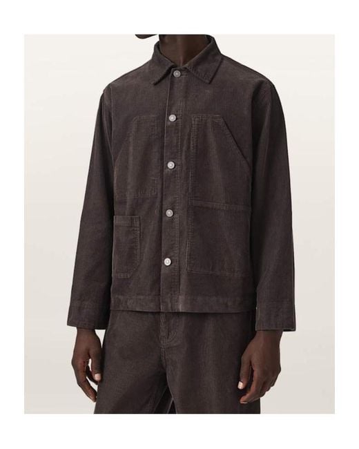 AllSaints Brown Long-Sleeved Shirt Jacket for men