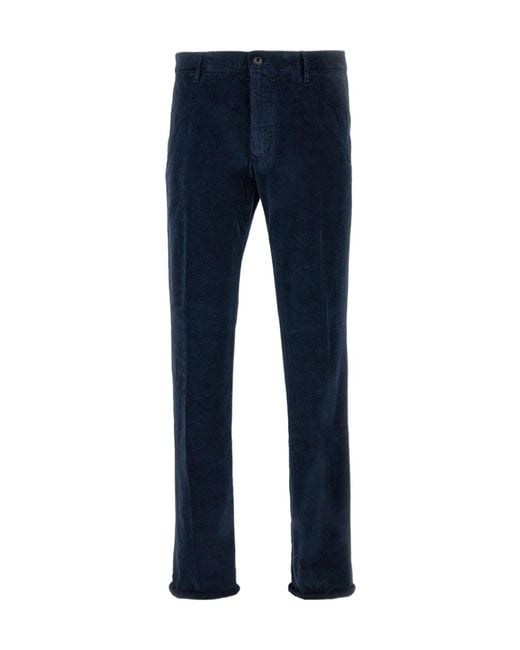 Incotex Blue Corduroy Trousers for men