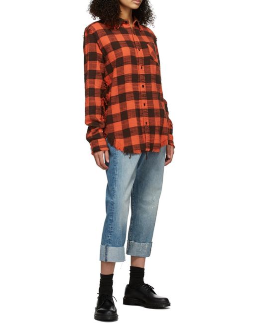 R13 Blue Crossover Cropped Jeans