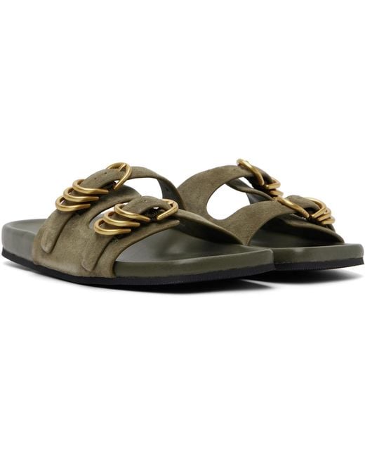 Rag & Bone Green Rue Suede Slippers