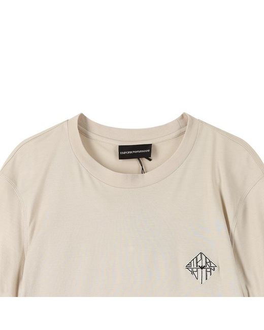 Emporio Armani Natural Slim-Fit Logo-Print Short-Sleeve T-Shirt for men