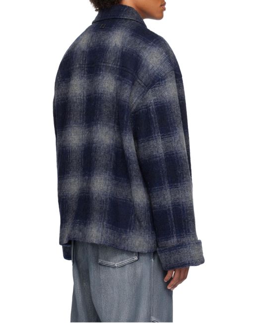 Wooyoungmi Blue Plaid Jacket for men