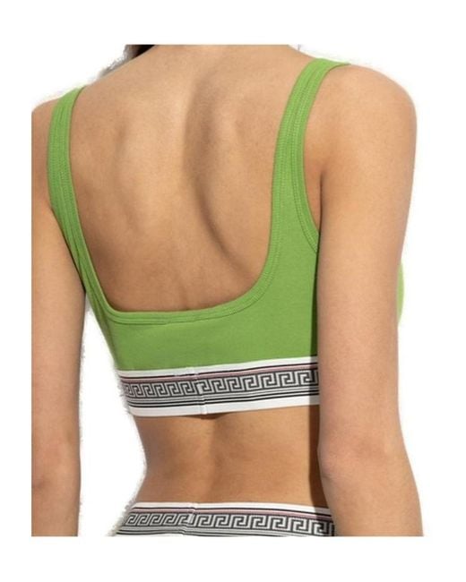 Versace Green Ribbed Jersey Bralette