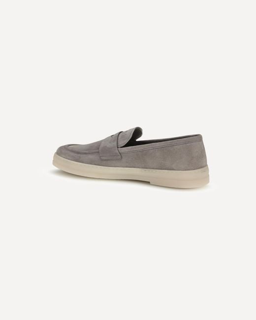 Prada Gray Logo-Detailed Slip-On Loafers for men