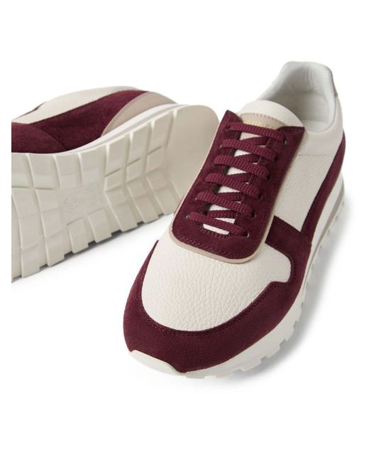 Brunello Cucinelli Purple Round Toe Low-Top Sneakers for men