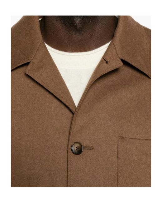 Canali Brown Long-Sleeved Shirt Jacket for men