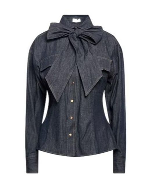 Brunello Cucinelli Blue Denim Long Sleeve Shirt