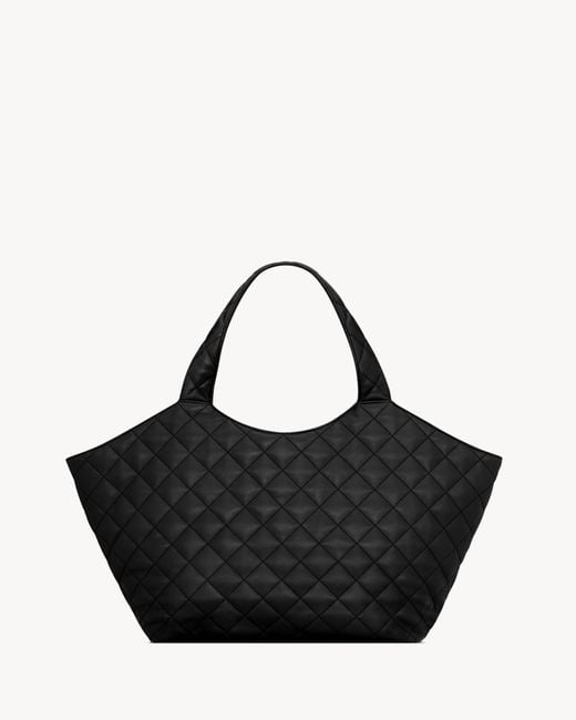 Saint Laurent Black Icare Medium Quilted Shoulder Bag