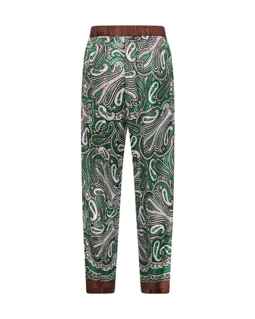 P.A.R.O.S.H. Green Printed Trousers