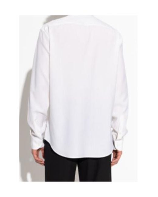 Emporio Armani White Long-Sleeved Button-Up Shirt for men