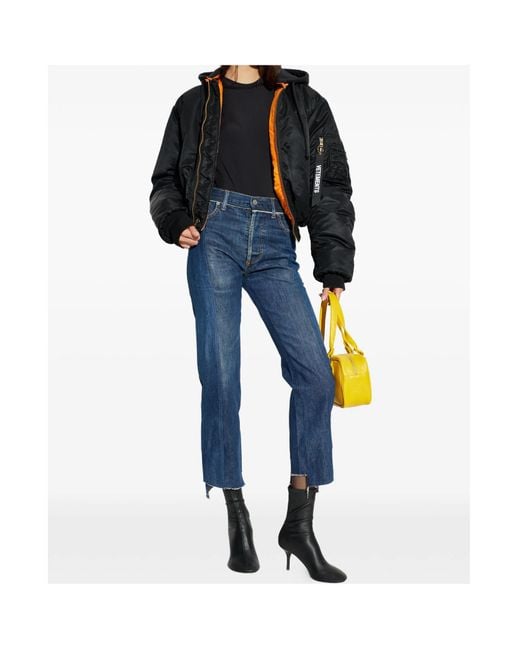 Vetements Blue Raw Hem Straight-Leg Jeans