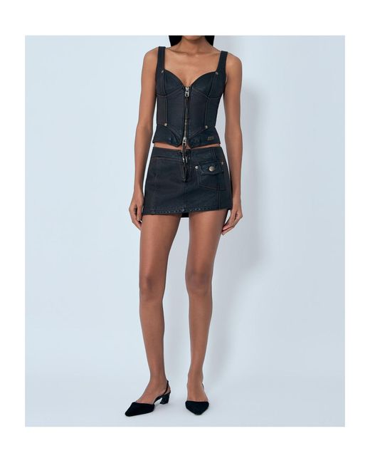 KNWLS Blue Patch Pocket Mini Skirt