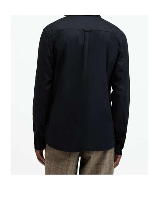 AllSaints Black Classic Button-Up Shirt for men