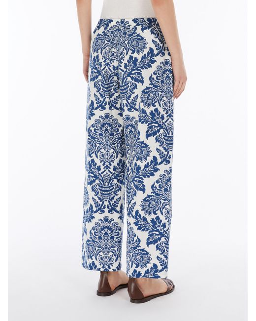 Max Mara Blue 'S Merano All-Over Printed Pants