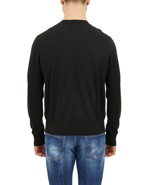 DSquared² Black V-Neck Knitted Jumper for men