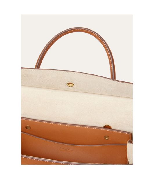 Loro Piana Brown Loom Double Handle Shoulder Bag