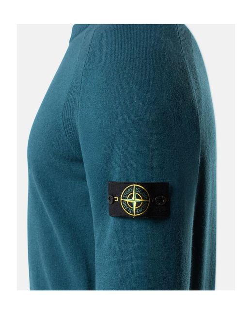Stone Island Blue Compass Badge Crewneck Jumper for men