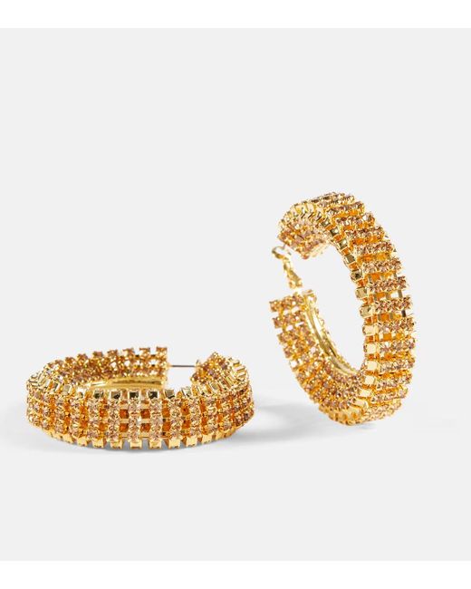 Magda Butrym Metallic Crystal-Embellished Hoop Earrings