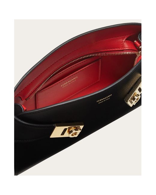 Ferragamo Black Wide Shoulder Strap Shoulder Bag