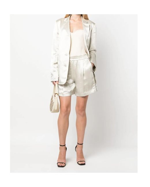 Helmut Lang White Straight-Cut Crinkled Shorts