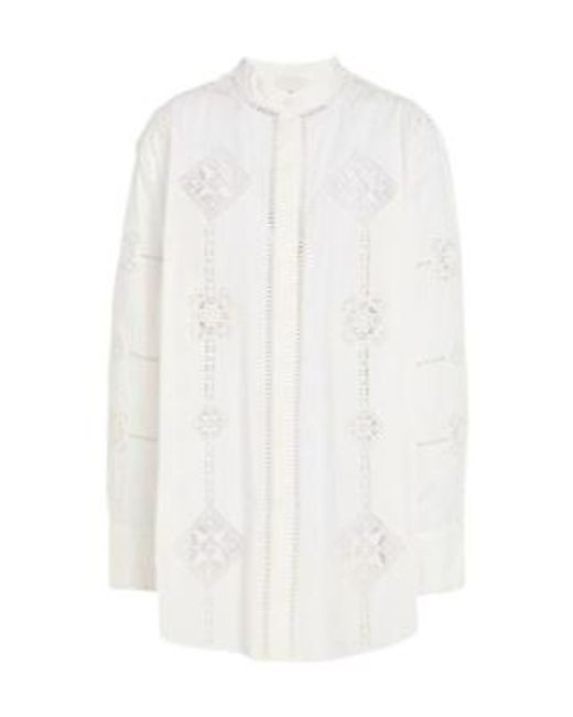 Isabel Marant White Fashion Solid Color Long Sleeve Shirt
